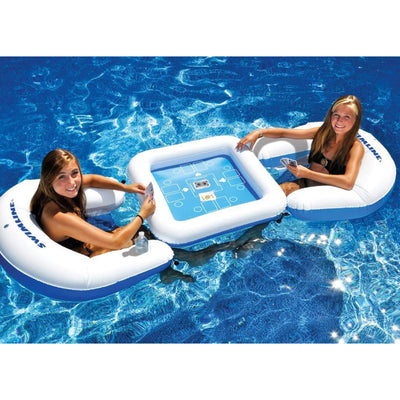 Swimline Inflatable Game Station Pool Set w/ Waterproof Playing Cards (Open Box) - VMInnovations