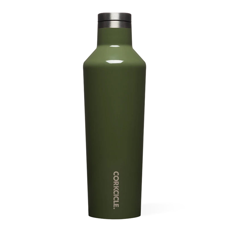 Corkcicle Classic 16 Ounce Canteen Stainless Steel Water Bottle, Gloss Olive