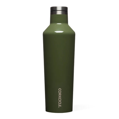 Corkcicle Classic 16 Ounce Stainless Steel Water Bottle, Gloss Olive (Open Box)