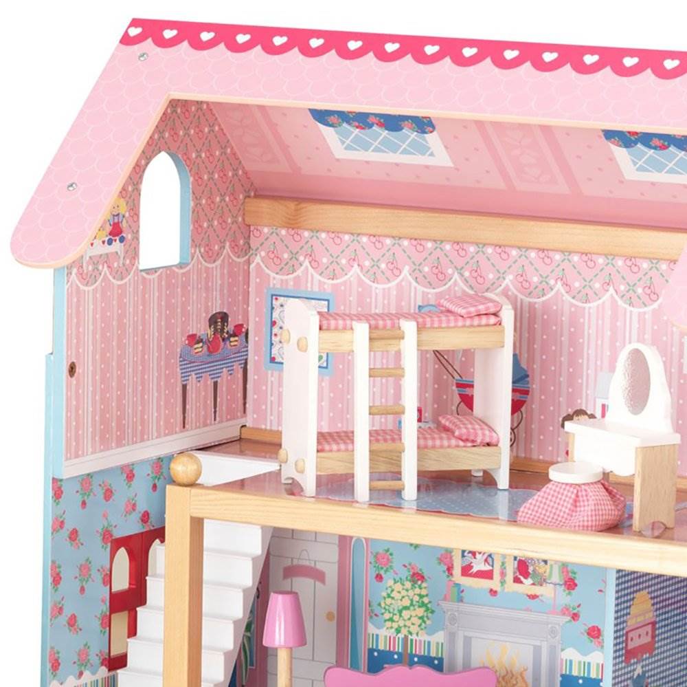 KidKraft Chelsea Wooden Pretend Play Cottage with Furniture (65054) (Open Box)