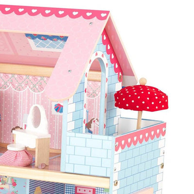 KidKraft Chelsea Wooden Pretend Play Cottage with Furniture (65054) (Open Box)