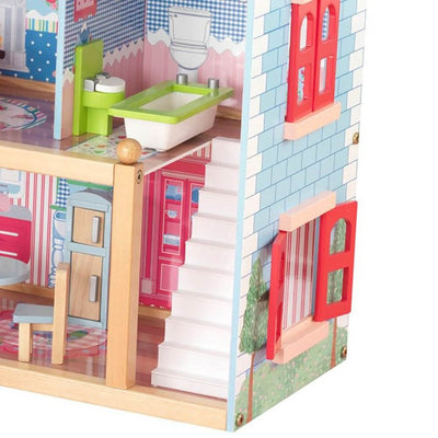KidKraft Chelsea Wooden Pretend Play Cottage with Furniture (65054) (Open Box)