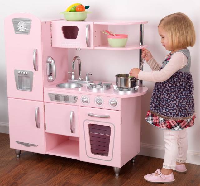 KidKraft Pink Vintage Kitchen Kids Pretend Play Set and Accessories | 53179
