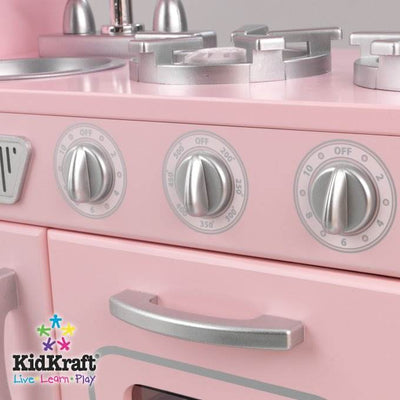 KidKraft Pink Vintage Kitchen Kids Pretend Play Set and Accessories | 53179