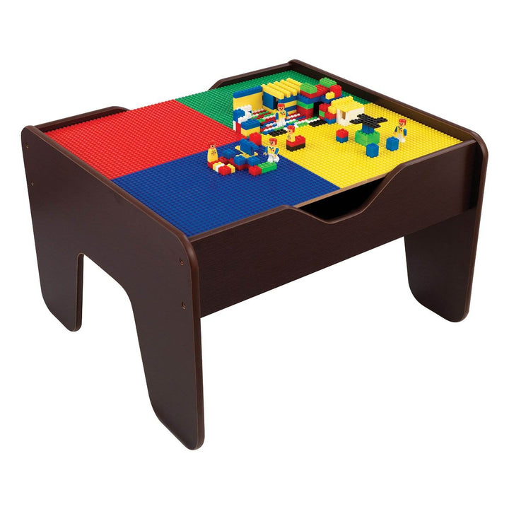 KidKraft 2-in-1 Train & Block Activity Wood Play Table - Espresso | 17577