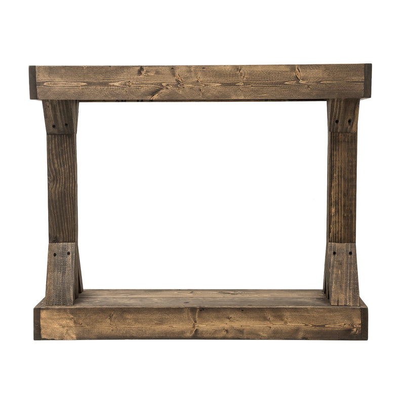 del Hutson Designs Barb Rustic Wood Farmhouse Console Table, Small, Dark Walnut