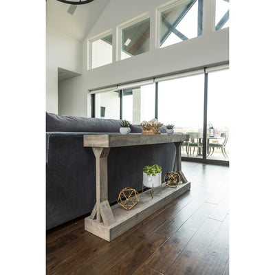 del Hutson Designs Barb Rustic Farmhouse Living Room Console Table, Large, Grey