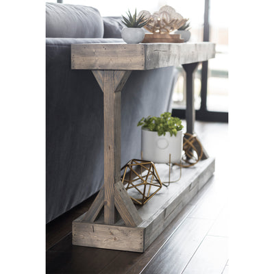 del Hutson Designs Barb Rustic Farmhouse Living Room Console Table, Large, Grey