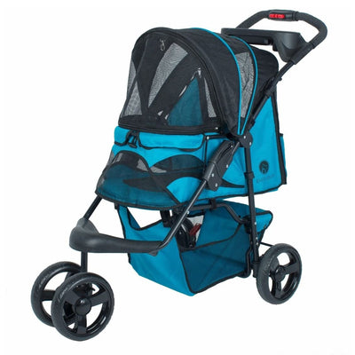 PETIQUE Durable Folding Pet Stroller w/ Mesh Sides for Dogs/Cats, Mermaid (Used) - VMInnovations