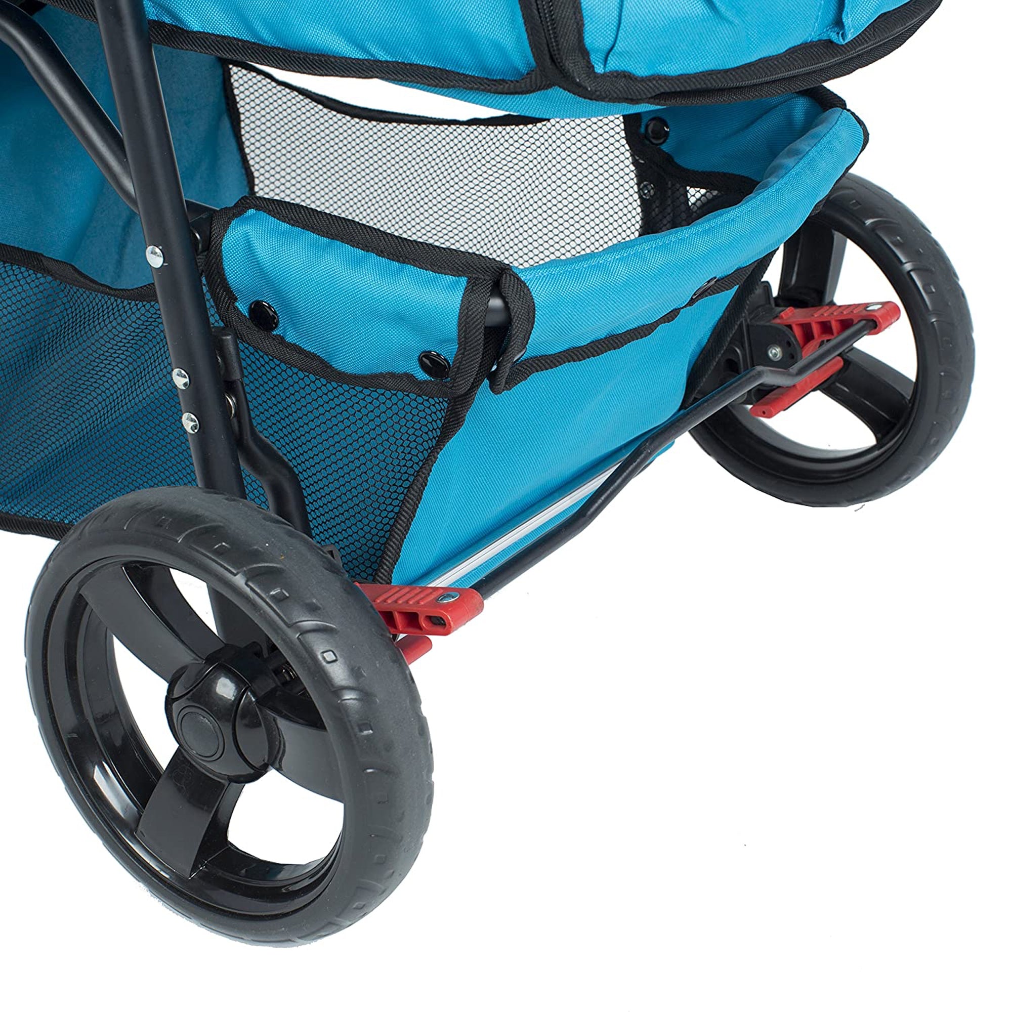 PETIQUE Durable Folding Pet Stroller w/ Mesh Sides for Dogs/Cats, Mermaid (Used) - VMInnovations