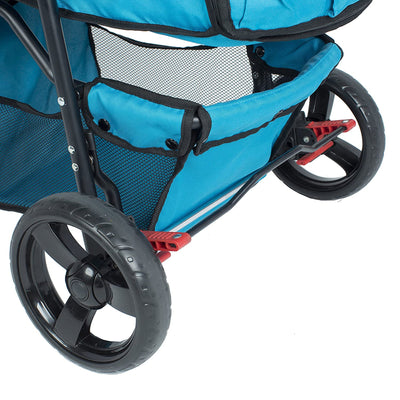 PETIQUE Durable Folding Pet Stroller w/ Mesh Sides for Dogs/Cats, Mermaid (Used) - VMInnovations