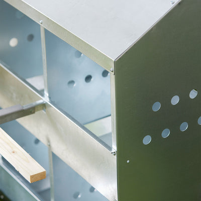 Brower 410B Galvanized Steel 10 Hole 50 Bird Poultry Nest Chicken Brooding Box (Refurbished)