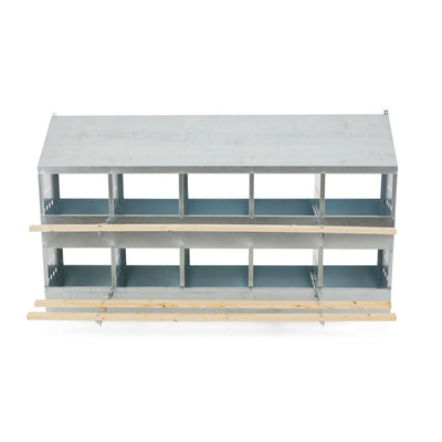 Brower 410B Galvanized Steel 10 Hole 50 Bird Nest Chicken Brooding Box (3 Pack) - VMInnovations