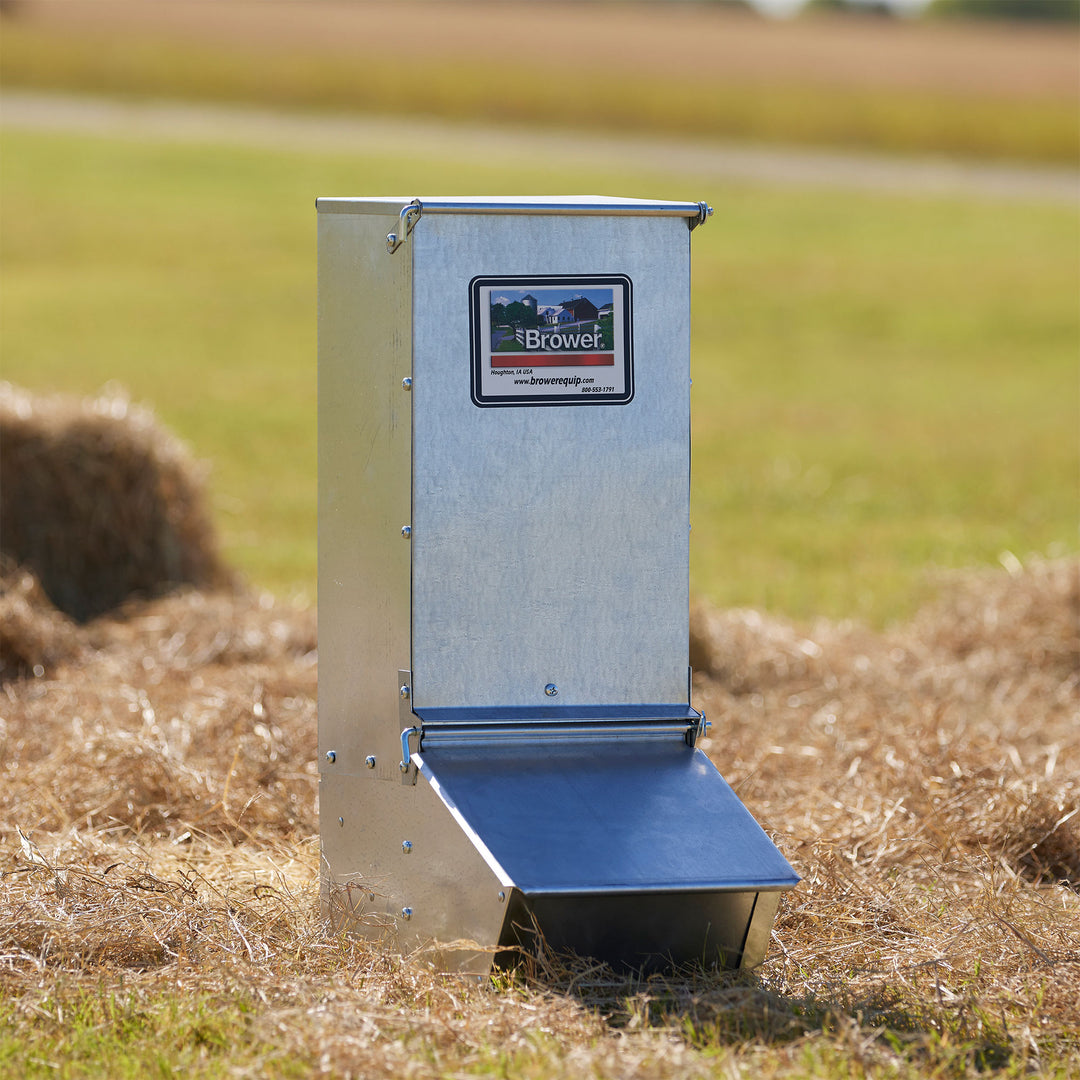 Brower 11H Single Door Hog Feeder for Supplemental Feeding, 1.5 Bushels or 50 Lb