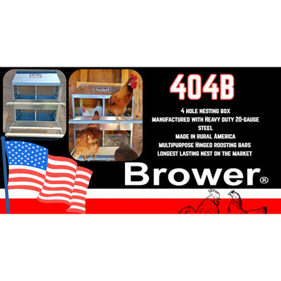 Brower 404B Galvanized Steel 4 Hole 20 Bird Nest Chicken Brooding Box (Used)