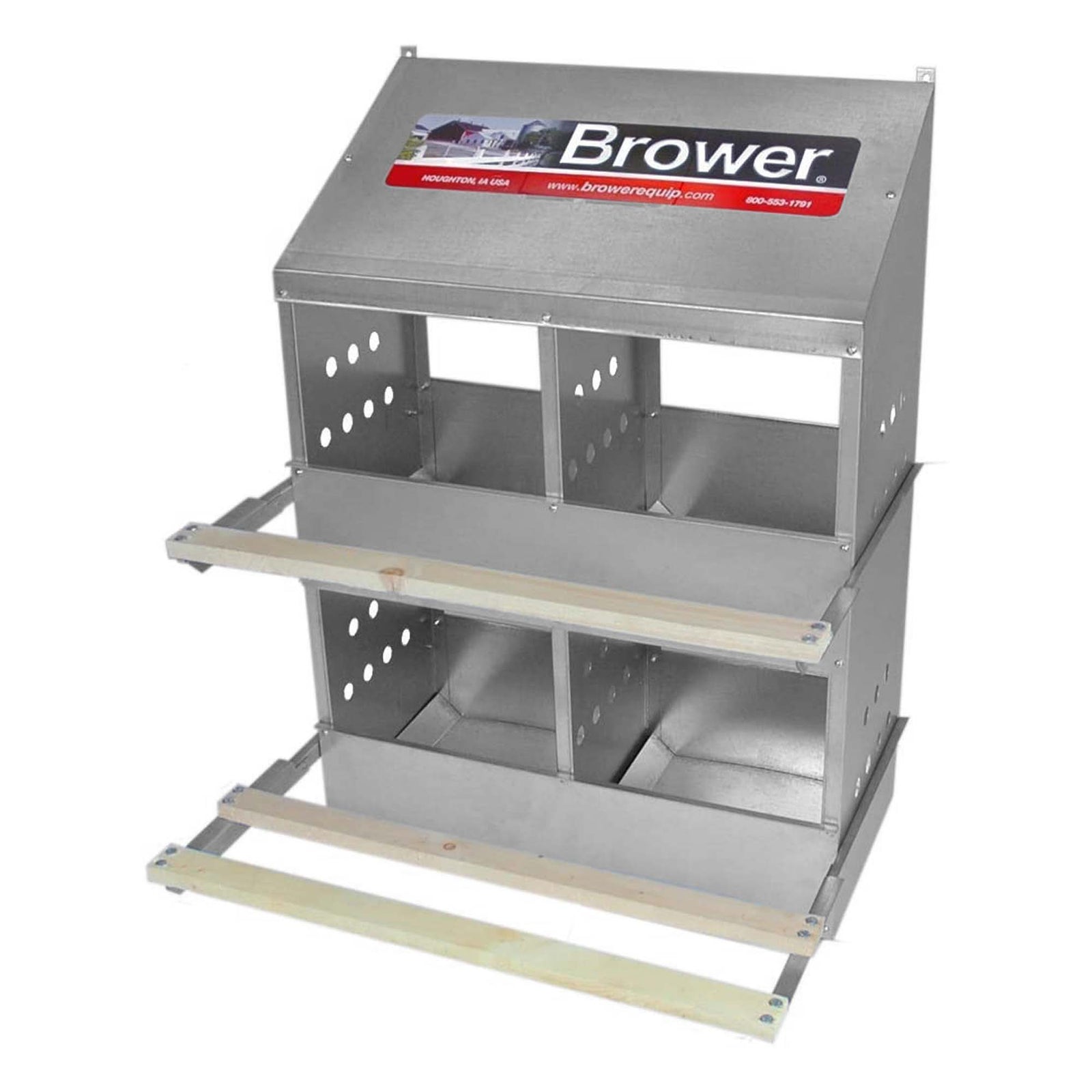 Brower 404B Galvanized Steel 4 Hole 20 Bird Nest Chicken Brooding Box (Used) - VMInnovations