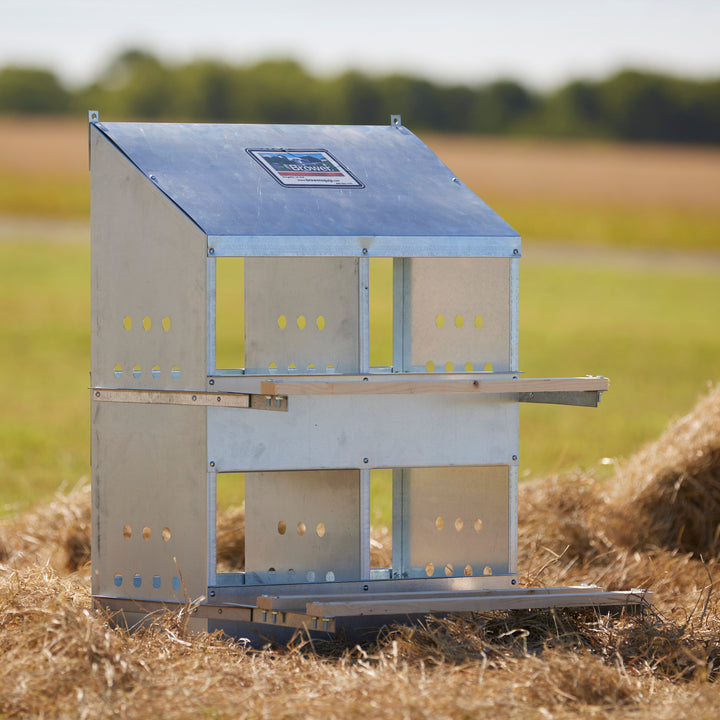 Brower 404B Galvanized Steel 4 Hole 20 Bird Nest Chicken Brooding Box (2 Pack)