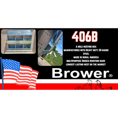Brower 406B Galvanized Steel 6 Hole 30 Bird Poultry Nest Chicken Brooding Box - VMInnovations