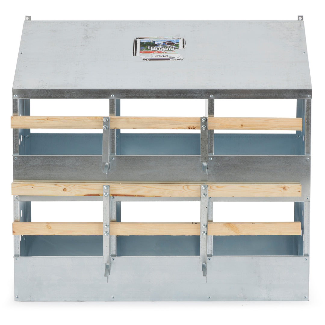 Brower Galvanized Steel 6 Hole 30 Poultry Nest Chicken Brooding Box (Open Box)