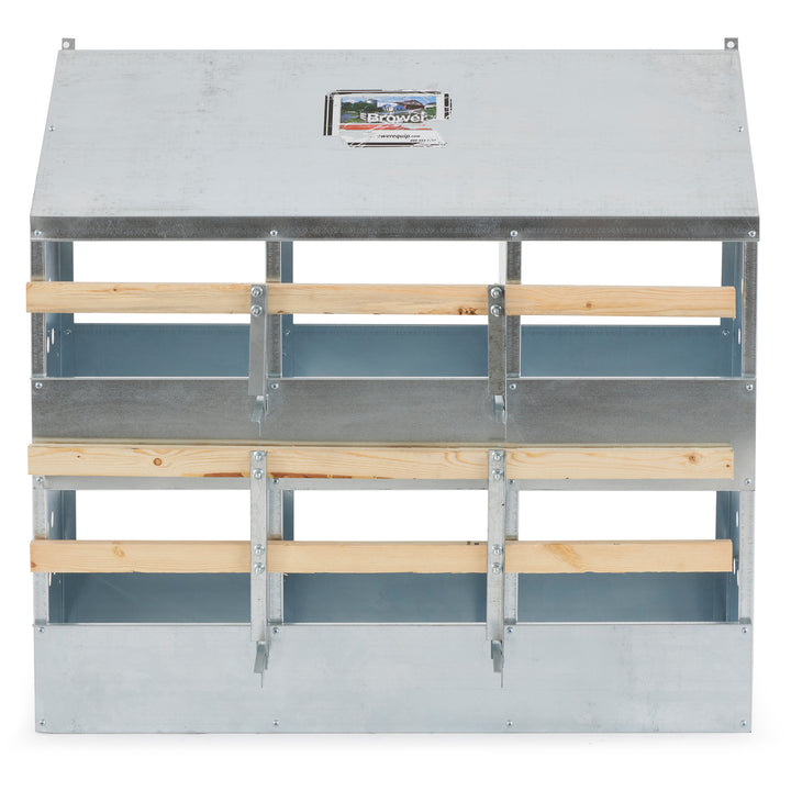 Brower Galvanized Steel 6 Hole 30 Poultry Nest Chicken Brooding Box (Open Box)