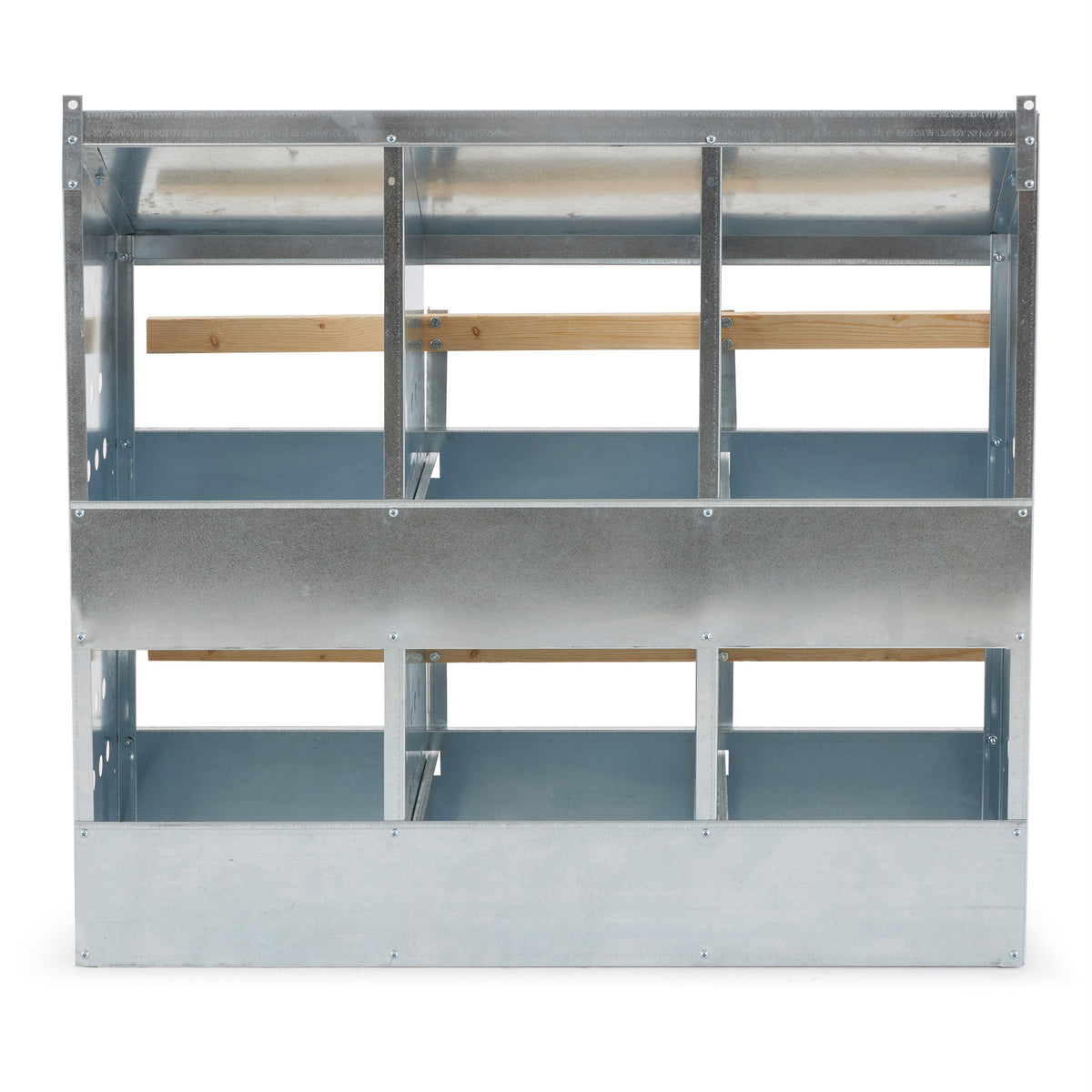 406B Galvanized Steel 6 Hole 30 Bird Poultry Nest Chicken Brooding Box (Used)