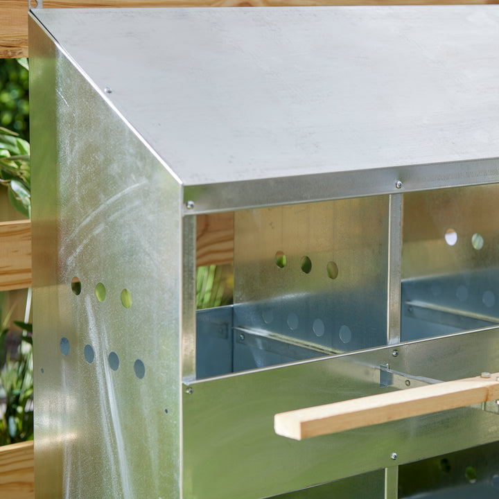 Brower 406B Galvanized Steel 6 Hole 30 Bird Nest Chicken Brooding Box (3 Pack) - VMInnovations