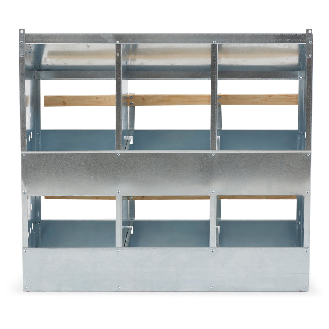 Brower 406B Galvanized Steel 6 Hole 30 Bird Nest Chicken Brooding Box (3 Pack) - VMInnovations