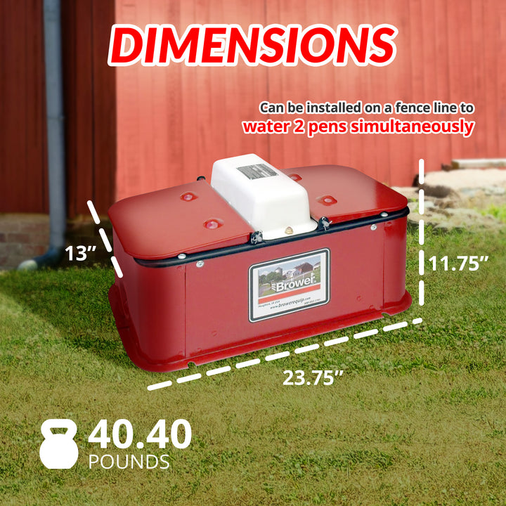 Insulated Steel Heated Livestock Hog Drinker with Lid & Mud Grates (Open Box)