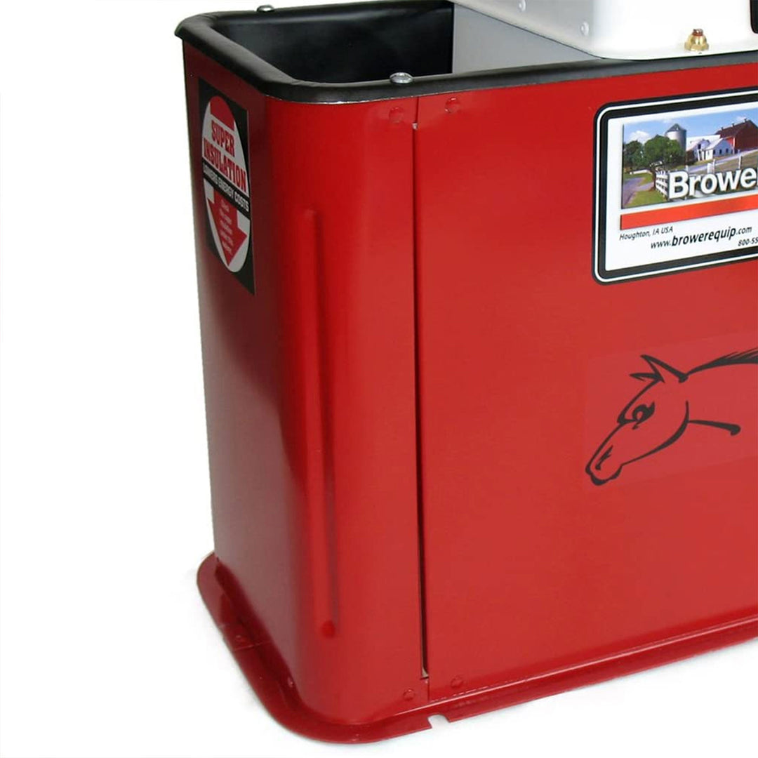 Brower 2 Pack Electric Heated Livestock Waterer, 18 Inch Insulated Steel, Red