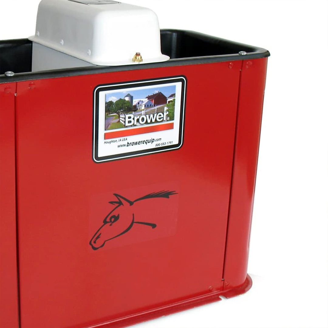 Brower 2 Pack Electric Heated Livestock Waterer, 18 Inch Insulated Steel, Red
