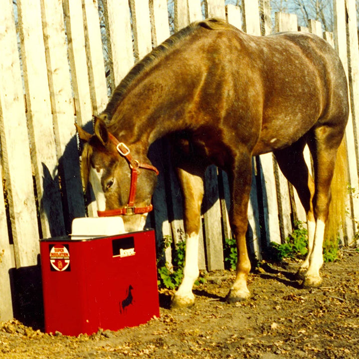 Brower MK32E 18 Inch Insulated Steel Electric Heated Livestock Waterer, Red