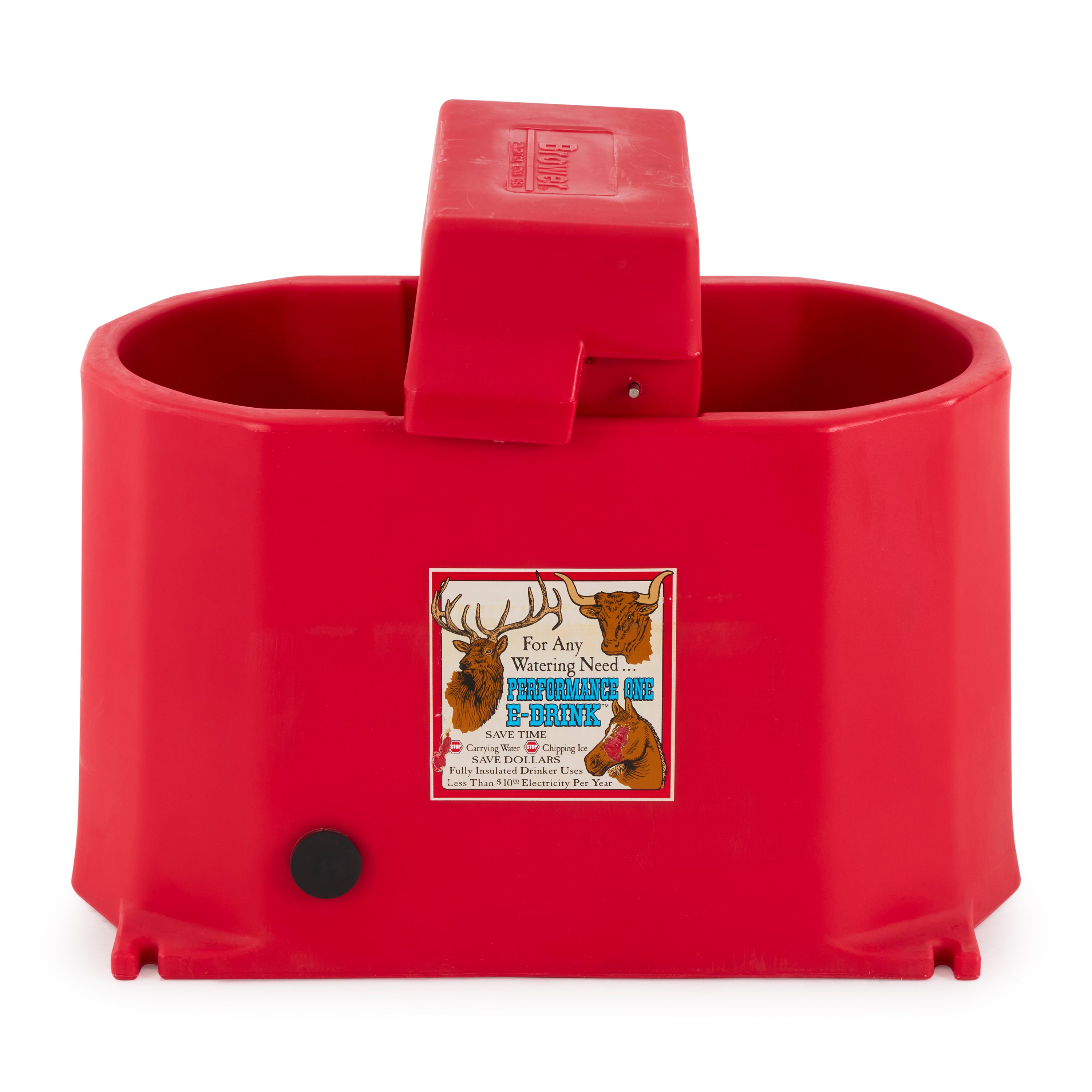 Brower MPO17E 250W Poly Plastic 17 Gallon Heated Outdoor Livestock Waterer, Red - VMInnovations