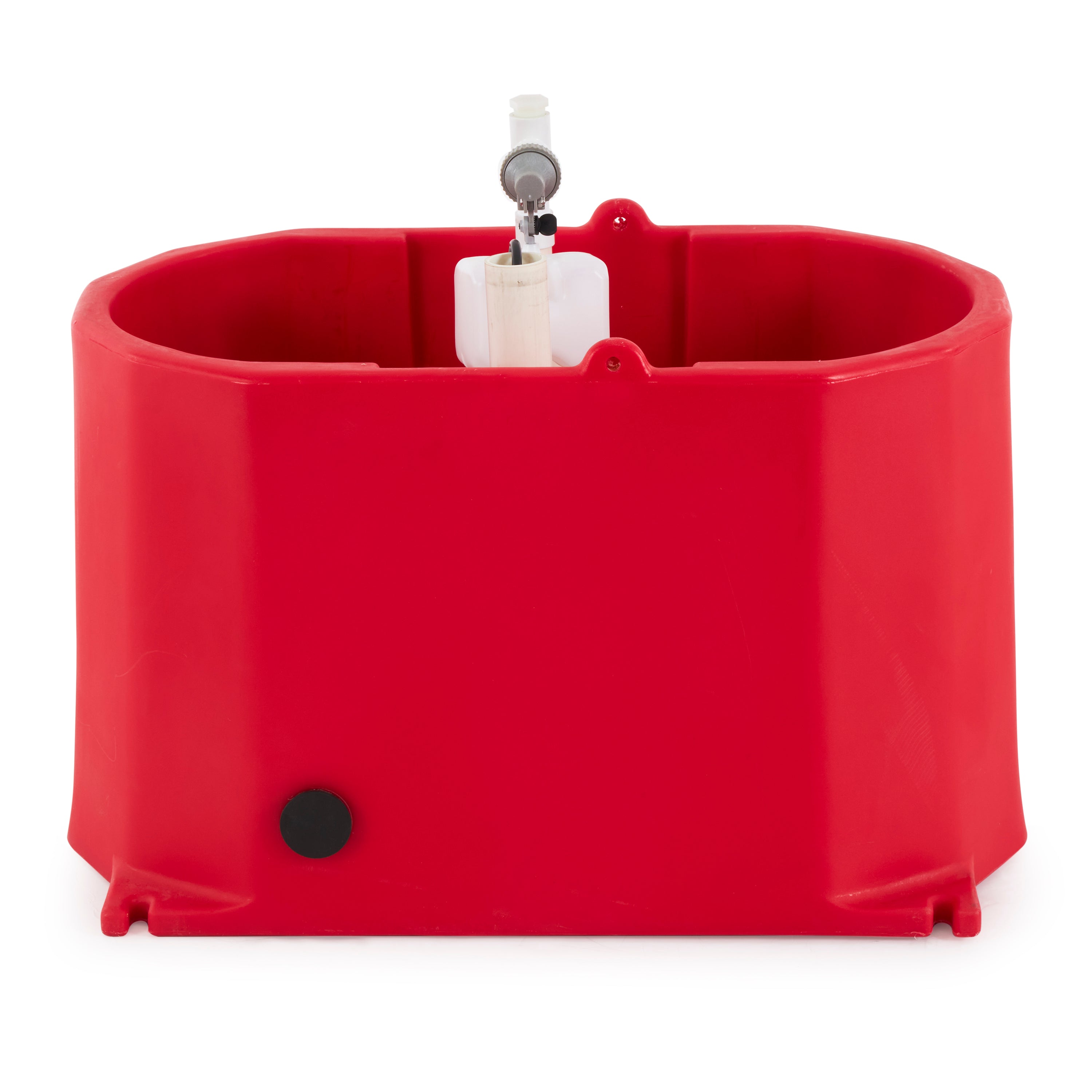 Brower MPO17E 250W Poly Plastic 17 Gallon Heated Outdoor Livestock Waterer, Red - VMInnovations