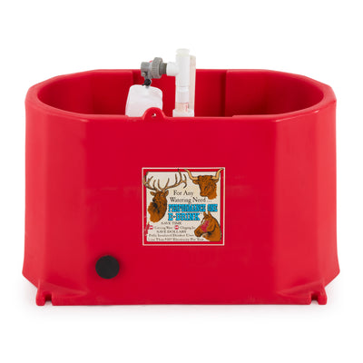Brower MPO17E 250W Poly Plastic 17 Gallon Heated Outdoor Livestock Waterer, Red