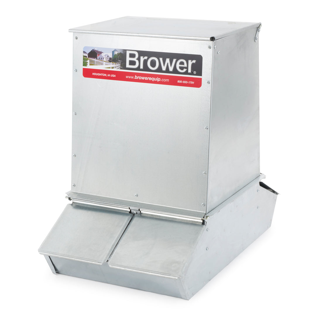 Brower SF74 Gro Fast 4 Door Hog Feeder for Livestock, 7 Bushels, Feeds 20 Hogs