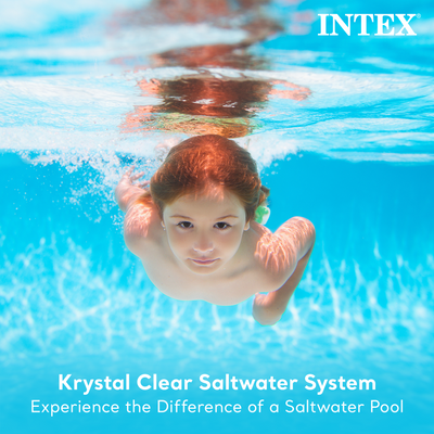 Intex 26661EG Krystal Clear Pool Small and Sleek Saltwater System, 110-120V