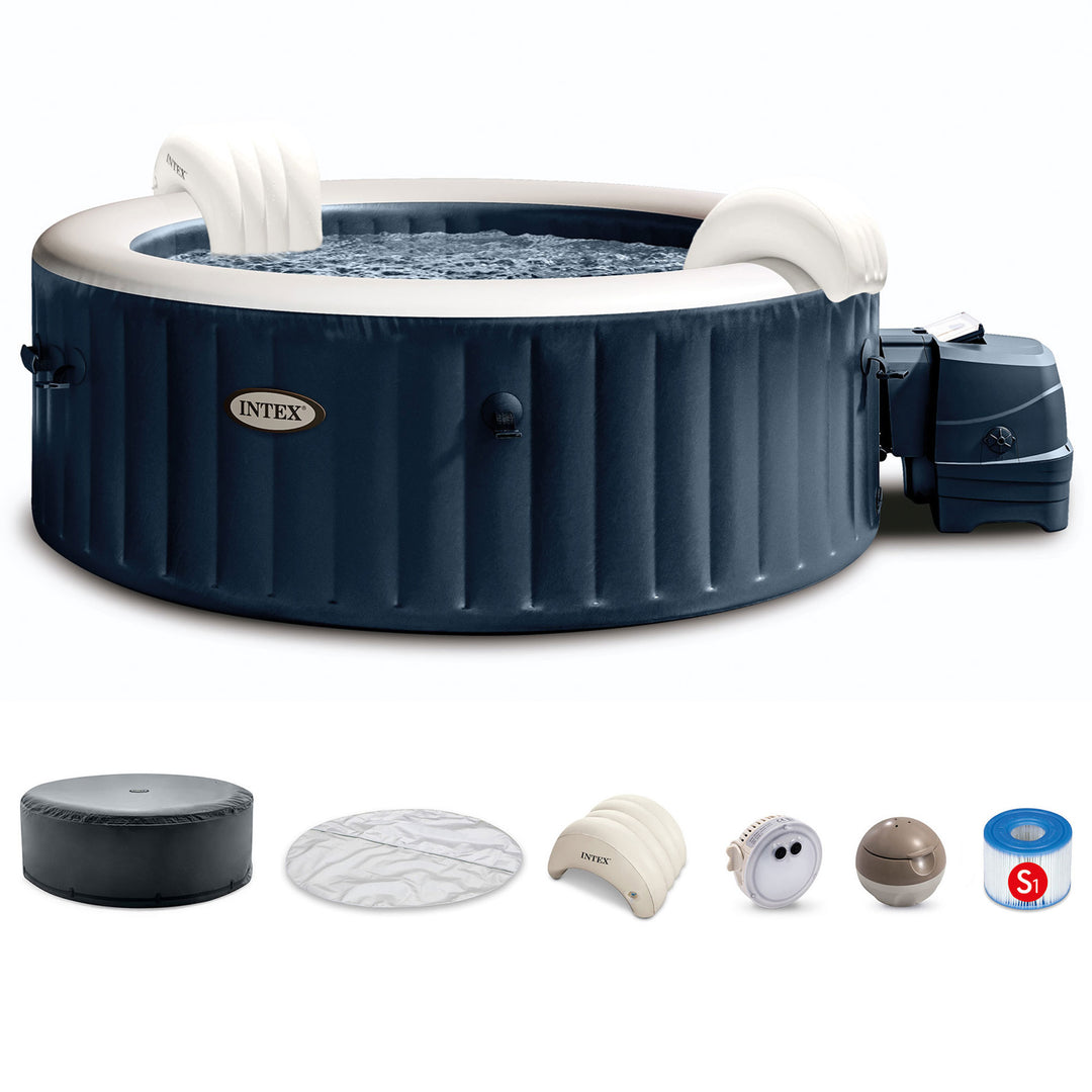 Intex 28429EP PureSpa Plus Inflatable Hot Tub Bubble Jet Spa 77 x 28" (Open Box)