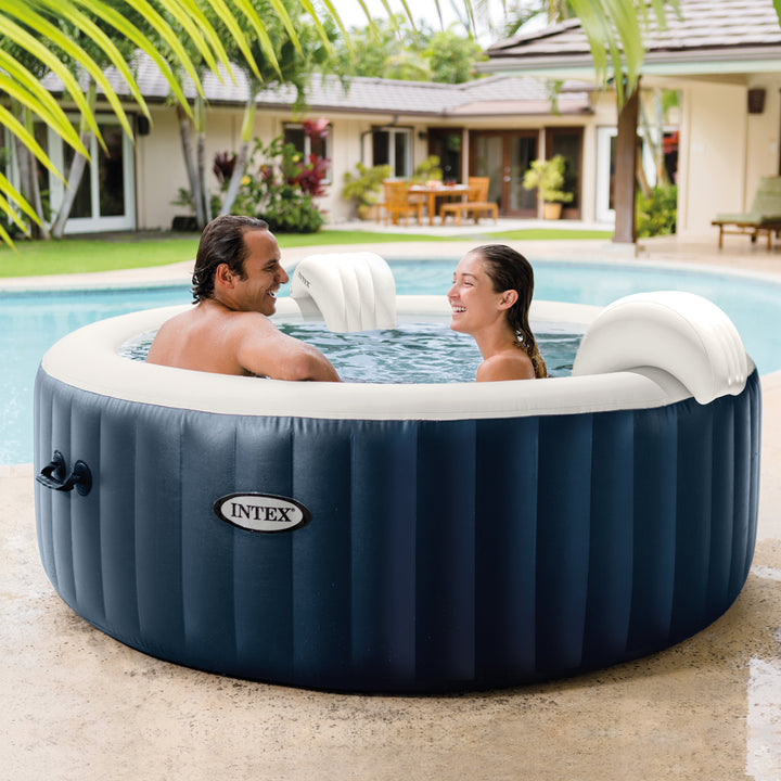 INTEX PureSpa Plus Portable Inflatable Spa, 85 x 28", w/ 4 Foam Headrest Pillows