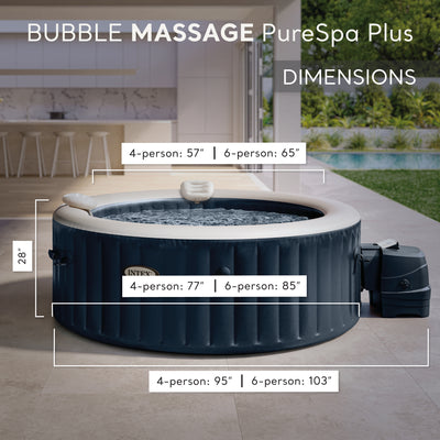 Intex 28429EP PureSpa Plus Inflatable Hot Tub Bubble Jet Spa, 77x28" (For Parts)