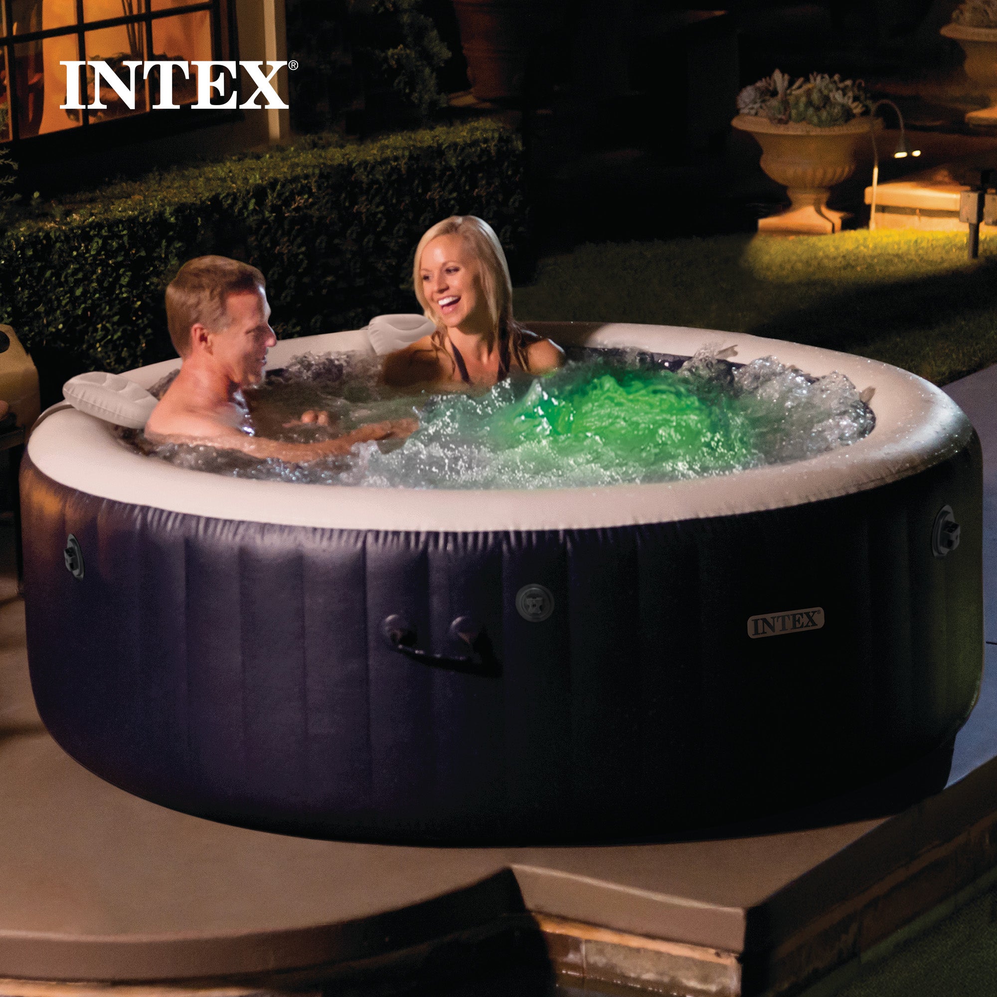 Intex 28429EP PureSpa Plus Inflatable Hot Tub Bubble Jet Spa, 77x28" (For Parts)