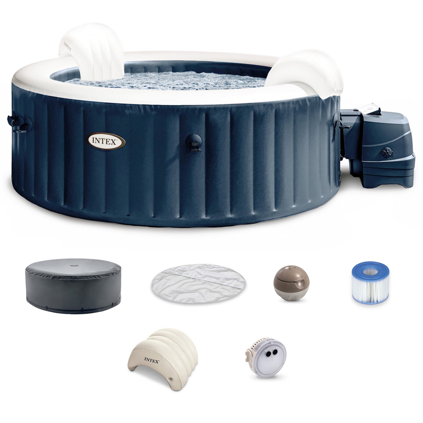 Intex 28431EP PureSpa Plus Inflatable Hot Tub Bubble Jet Spa, 85 x 28" (Used) - VMInnovations