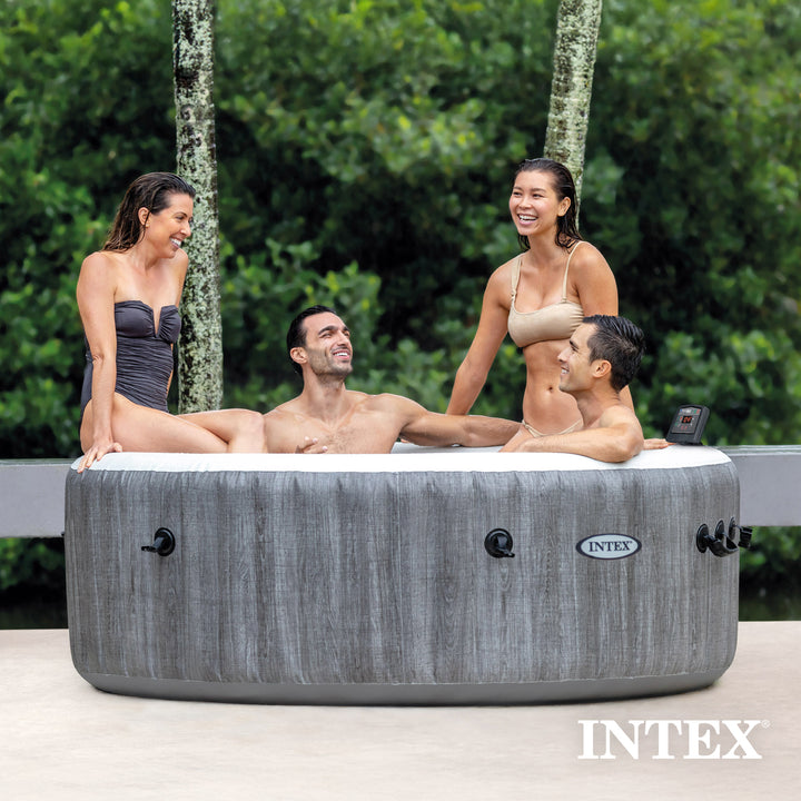 Intex 28439EP PureSpa Plus Greywood Inflatable Bubble Jet Spa, 77x28"(For Parts) - VMInnovations