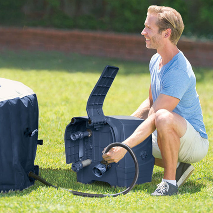 Intex PureSpa Plus Portable Inflatable Jet Spa & Medium PureSpa Benches (2 Pack)