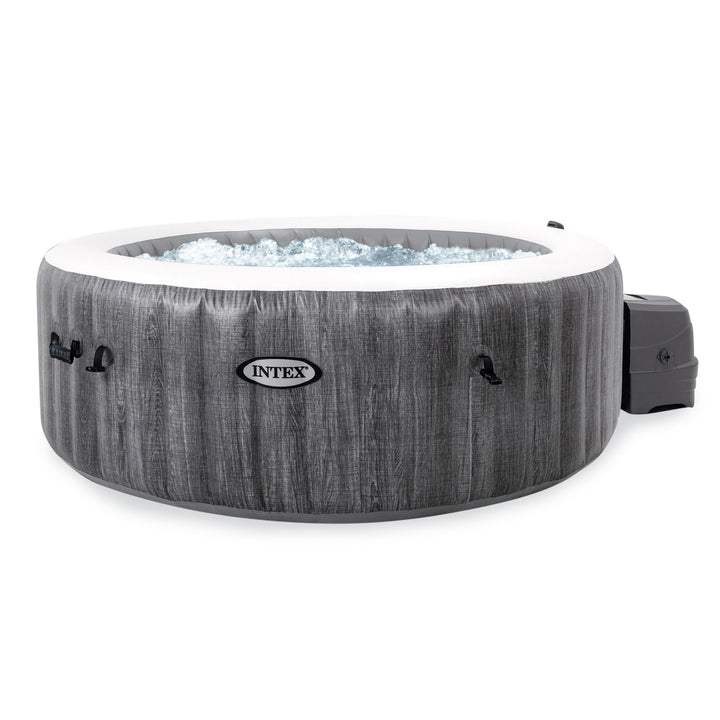 Intex PureSpa Greywood Inflatable Hot Tub Bubble Jet Spa w/ Spa Tray Accessory