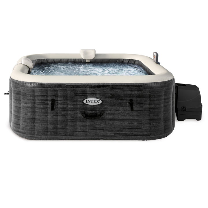 Intex PureSpa Plus Greystone 6 Person Inflatable Square Hot Tub w/ 170 AirJets