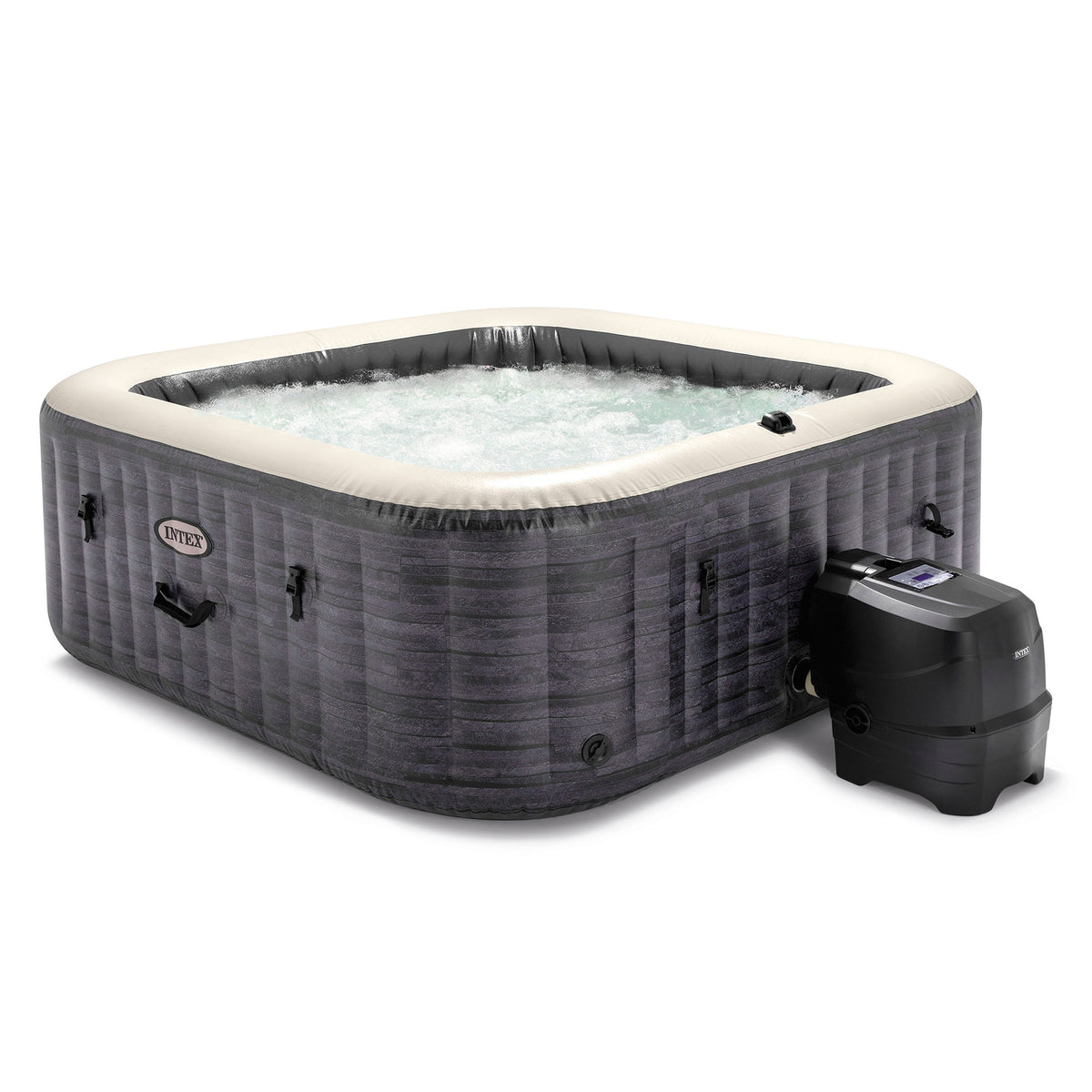 Intex PureSpa Plus Greystone Inflatable Hot Tub, 94x28", with 2 Medium Benches