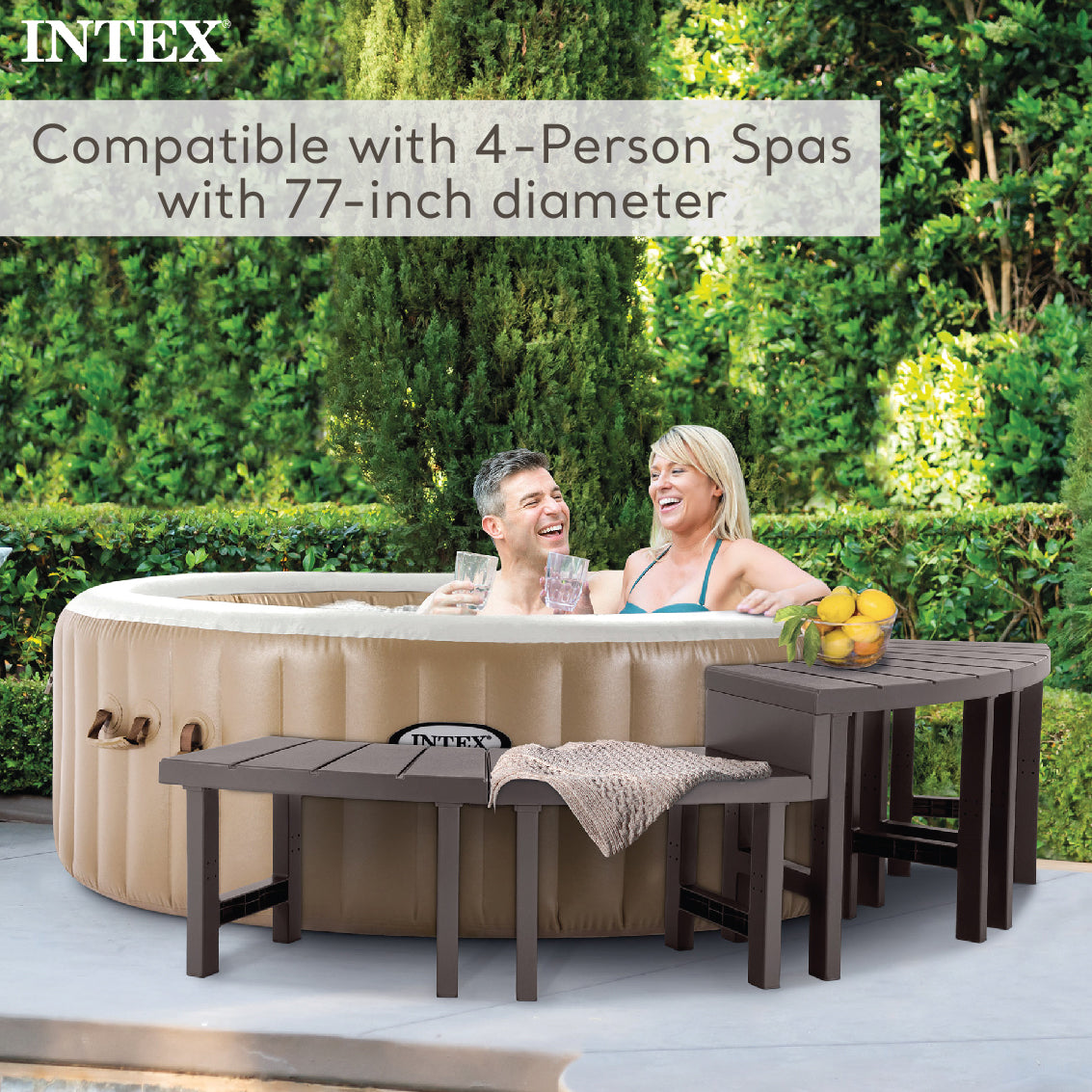 2 Medium PureSpa Accessories Benches, Compatible w/ 4 Person Spas (Used) - VMInnovations