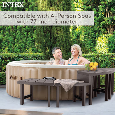 Intex 28515E 2 Medium PureSpa Accessories Benches, Compatible w/ 4 Person Spas