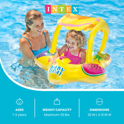 Intex 56573EP Outdoor Pool Inflatable Shaded Canopy Starfish Baby Float Raft - VMInnovations