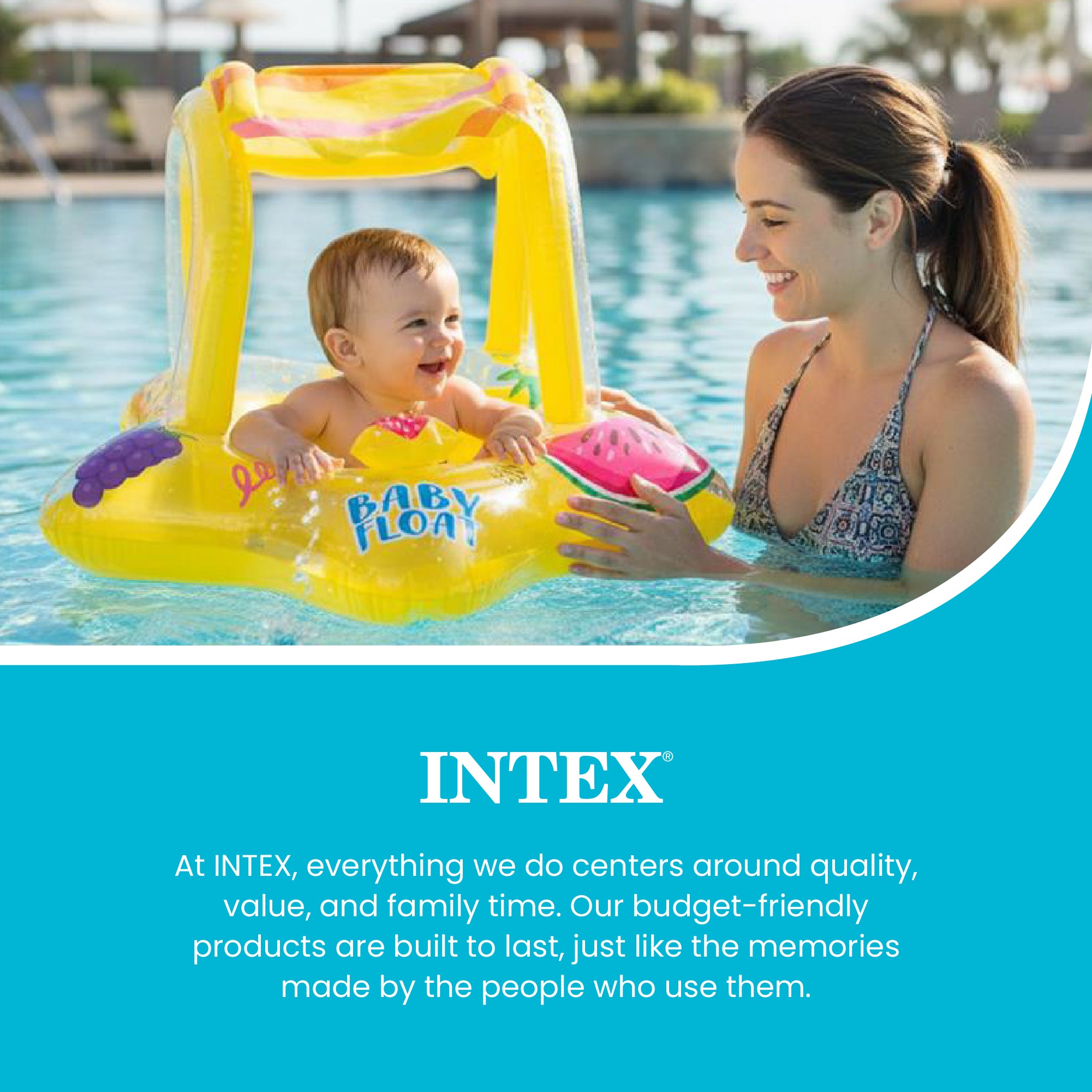 Intex 56573EP Outdoor Pool Inflatable Shaded Canopy Starfish Baby Float Raft - VMInnovations